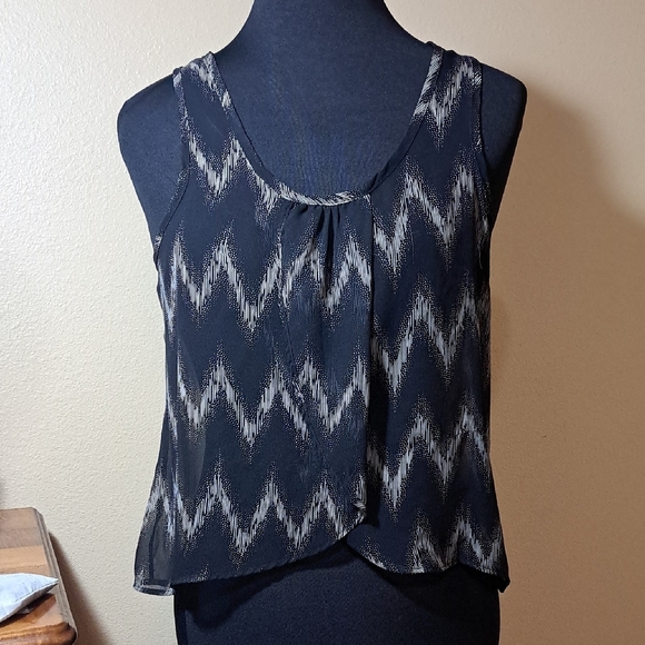 Noble U Black Asymmetrical Tank Top - Picture 1 of 5